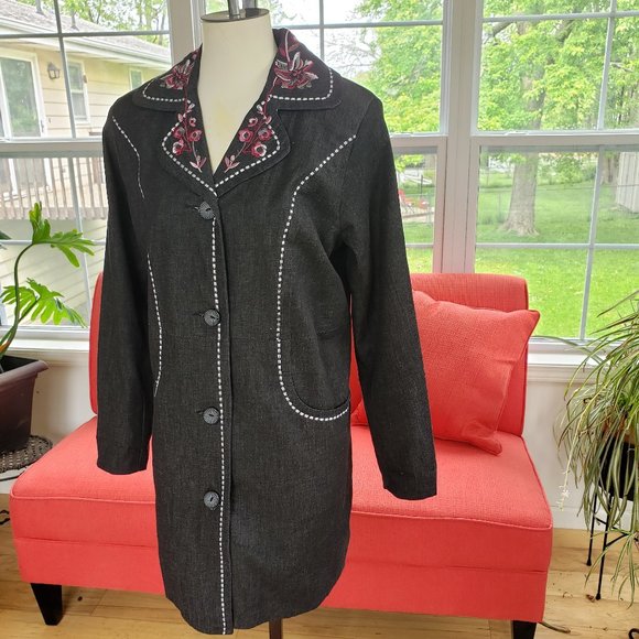 Susan Graver Charcoal Grey Jacket Size Small - Picture 7 of 14
